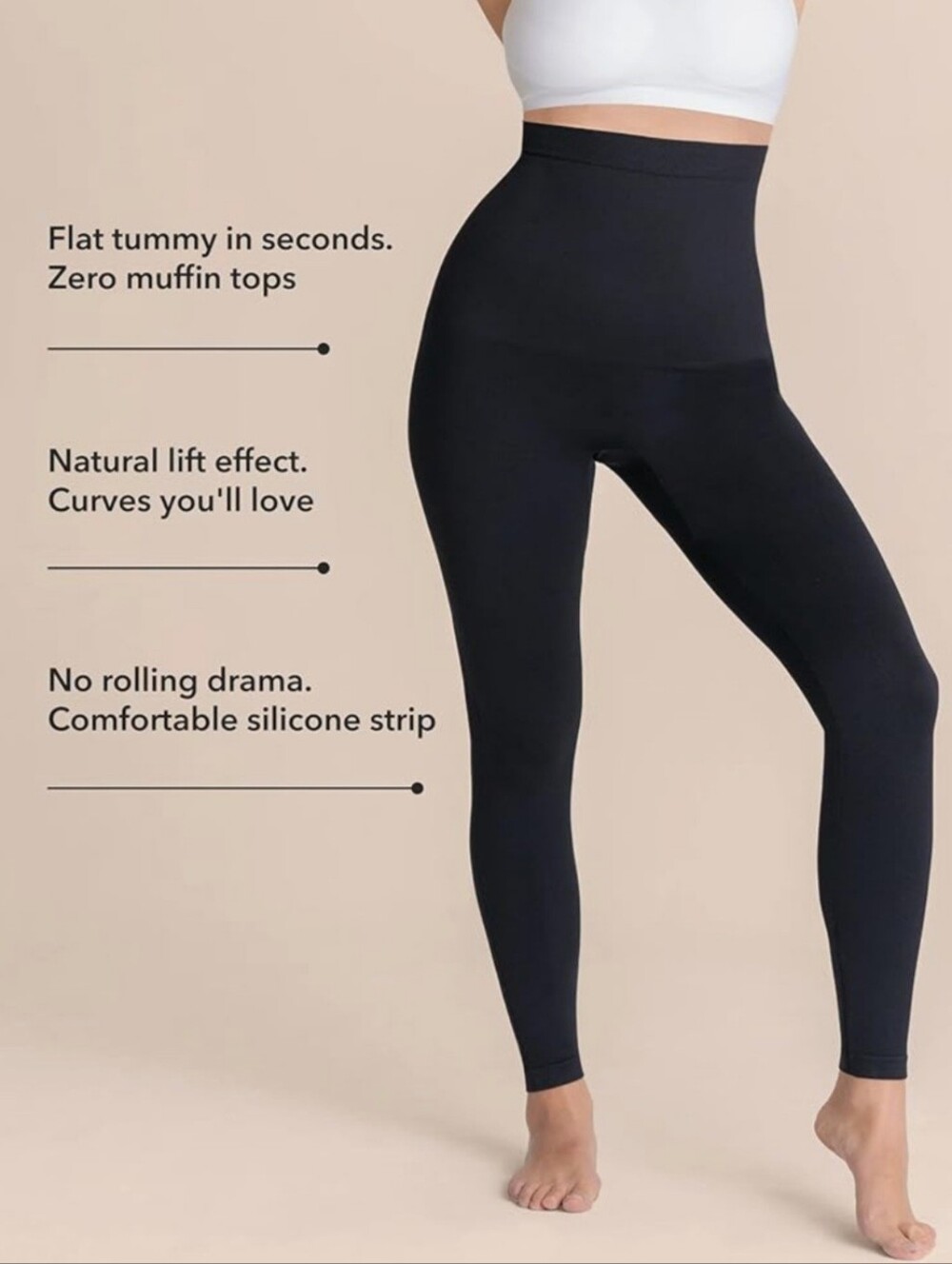 Shapermint Black High-Waist Sculpting Leggings